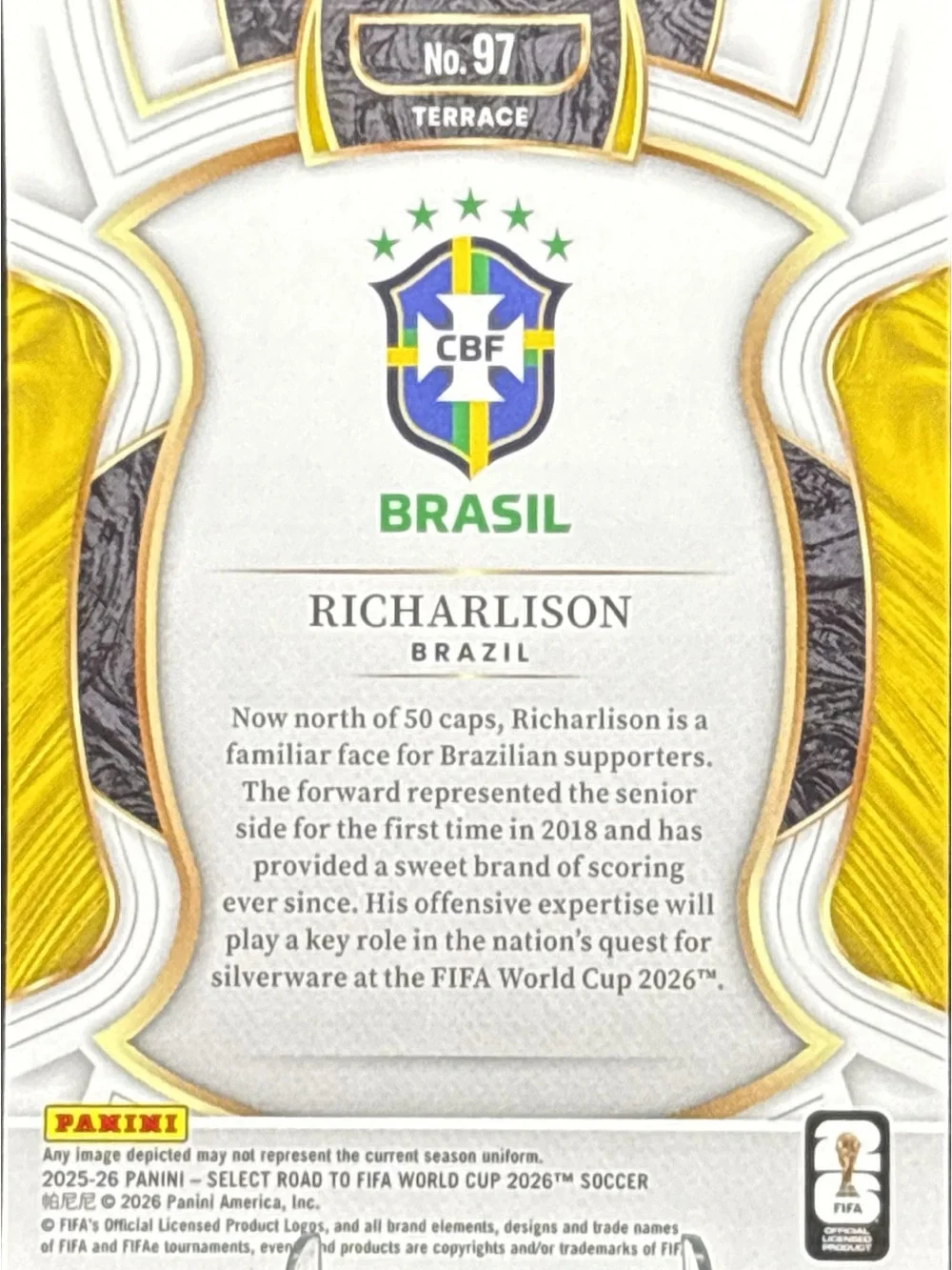 Panini Select Brazil Richarlison Soccer Trading Card